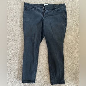 LOFT PLUS Modern Skinny Jean Stretch Denim Pant, Black Dark Gray, Size 18
